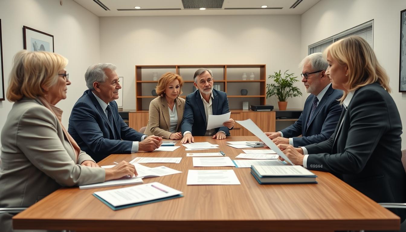 Senior legal team and family support